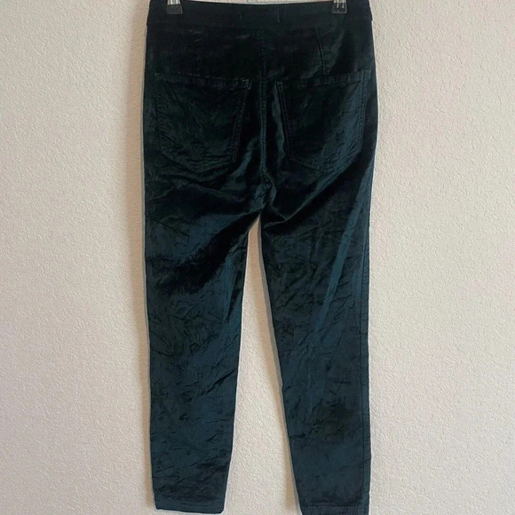 Free People Sweet Jane Velvet Jeans Green Womens Skinny Size 25 - Picture 8 of 9